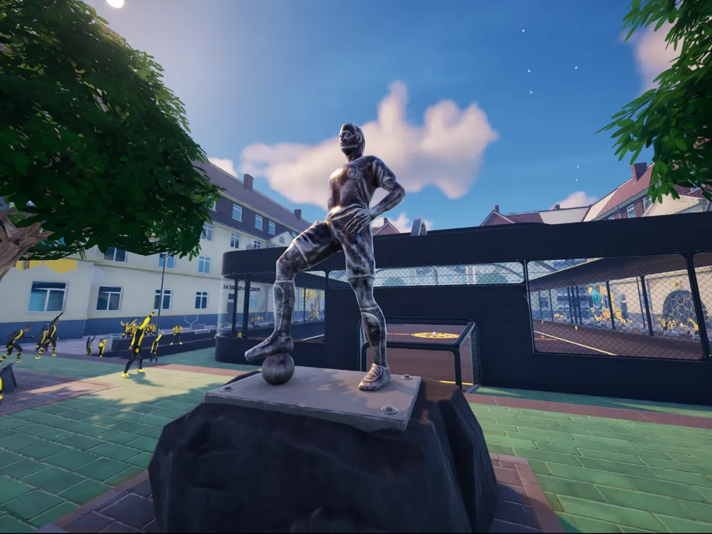 A statue in the Bolzplatz-Liebe world