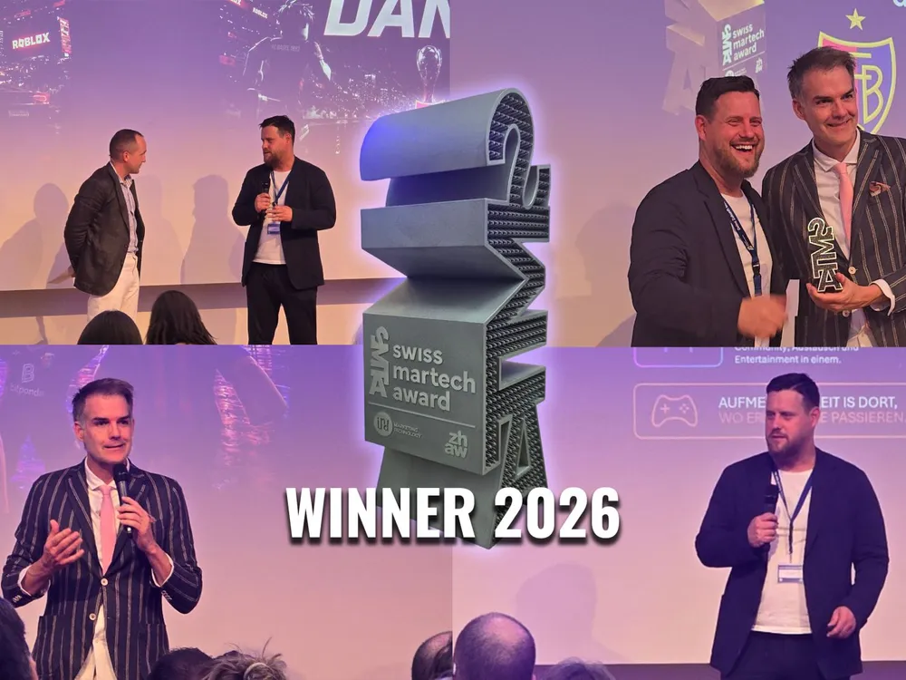 DayZero and FC Basel winning the Swiss MarTech Award 2026